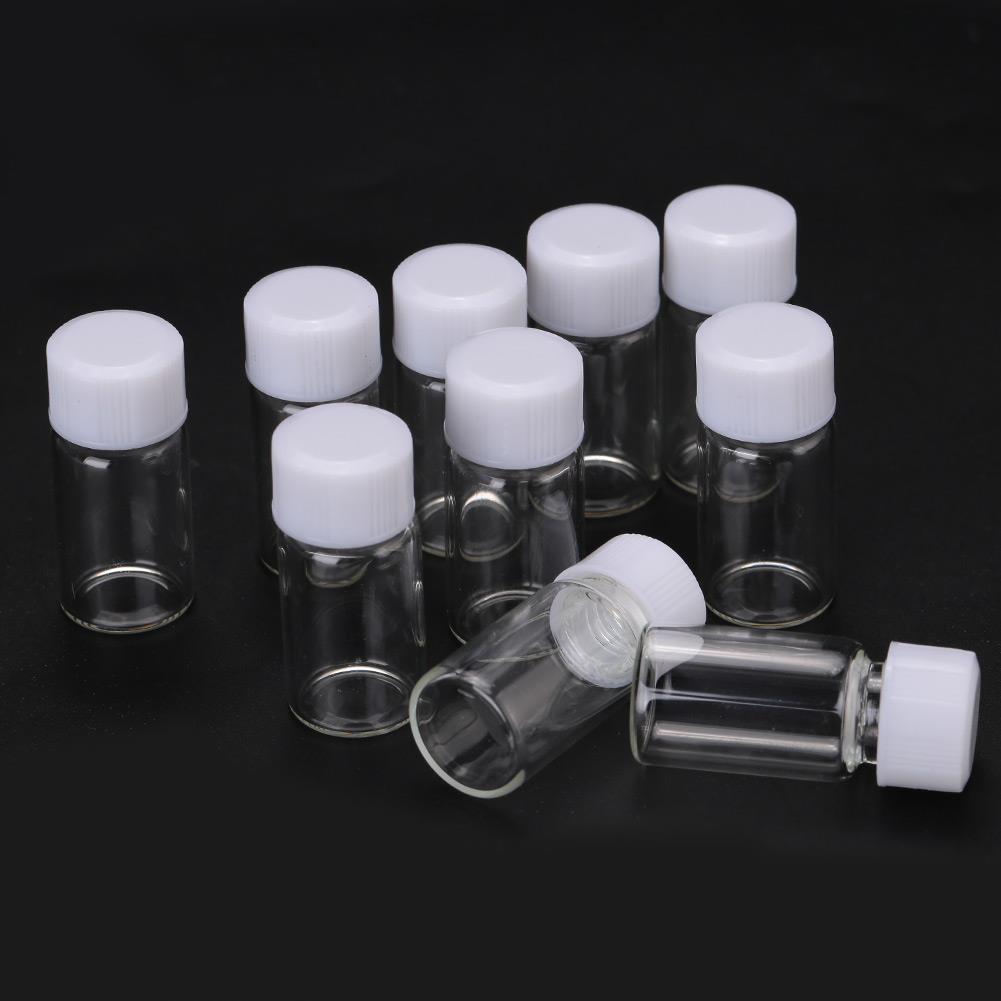 10pcs/Set 3.0ml Glass Container Laboratory Chemical Biomedical Seed Medicine Safe Convenient Glass Vials Leak Proof Reagent