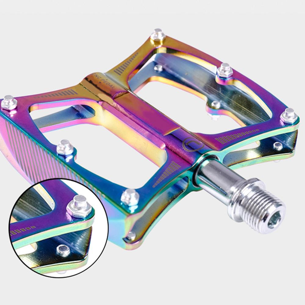 Pédales de vélo arc-en-ciel pédales de vélo de montagne ultralégères anti-dérapant en alliage d'aluminium roulement vtt vélo pédale accessoires de vélo