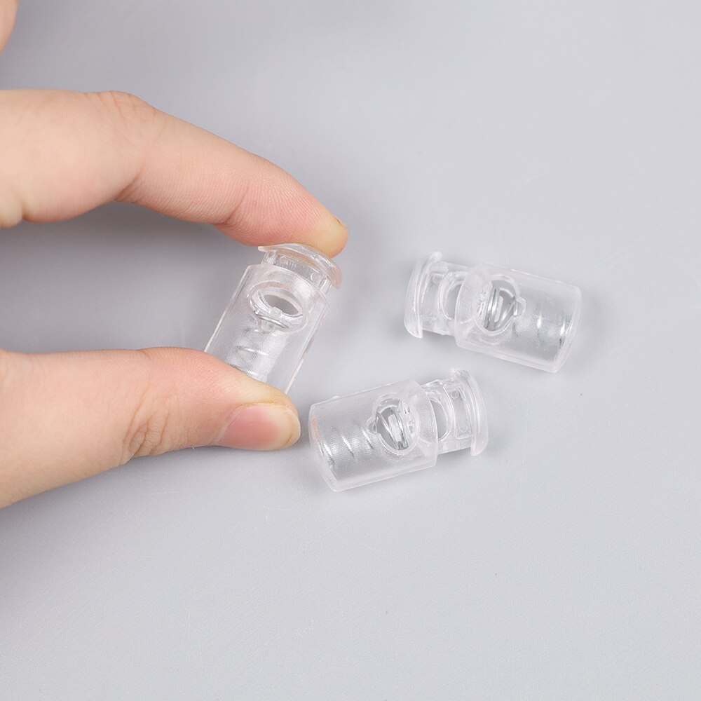100pcs Cord Lock Plastic Stopper Cord End Toggle Clip Transparent Clear Frost Sportswear Shoelace DIY Bag Parts Accessories