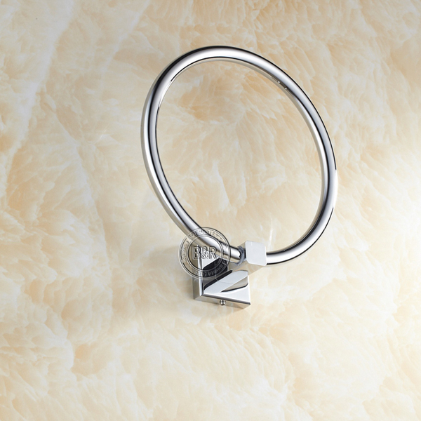 BECOLA rvs Badkamer accessoires Ring Ronde Handdoek Houder Oppervlak Chrome BR-87009