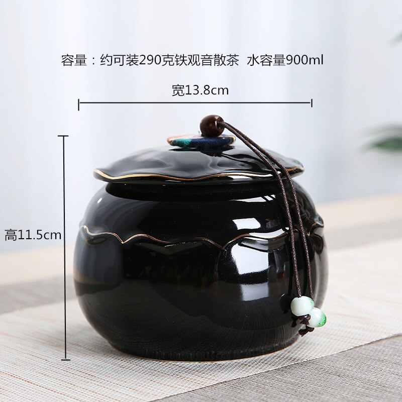 Pot à thé en céramique pour citrouille, plusieurs couleurs, réservoir de finition, scellé, plusieurs Styles, boîte de rangement Portable: b3