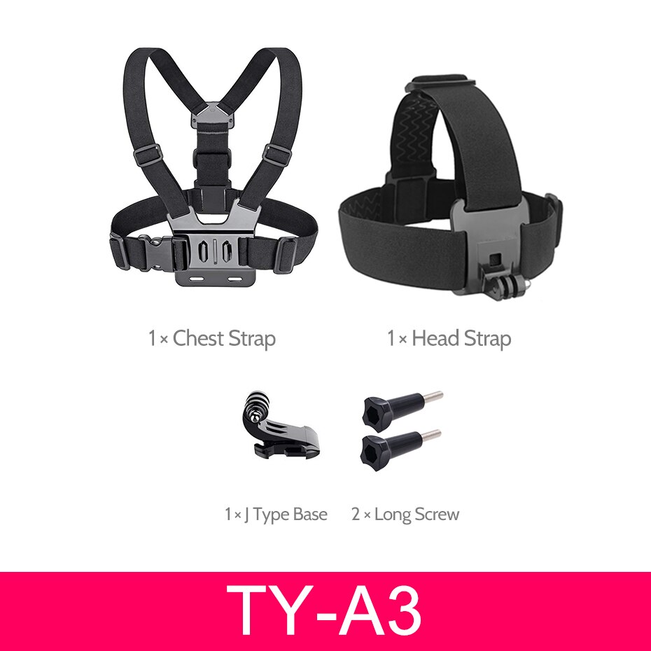 For Gopro Accessories set Chest Strap mount Head strap Band for go pro hero 6 5 4 3 sjcam sj4000 for xiaomi yi 4K Action Camera: TY-A3