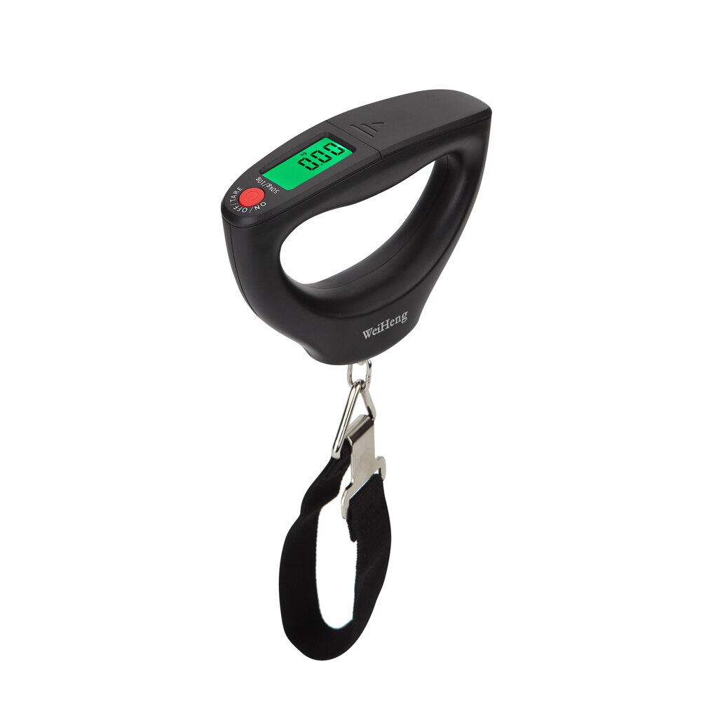 4 Type Electronic Portable Scale Digital Hand Held 50Kg 10g Mini High Accuracy LCD Digital Display Luggage Scale with Backlight: Black with lanyard