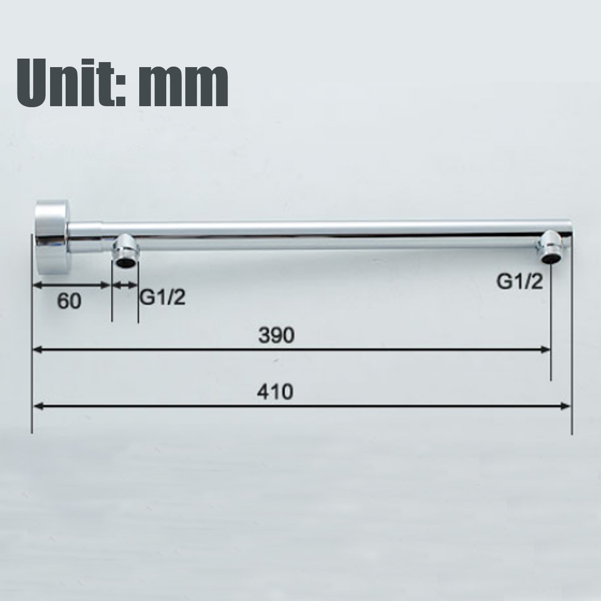 400mm Wall Mounted Shower Head Shower Arm Wall Ceiling Mounted Shower Head Extension Arm Bathroom Tools Accessories