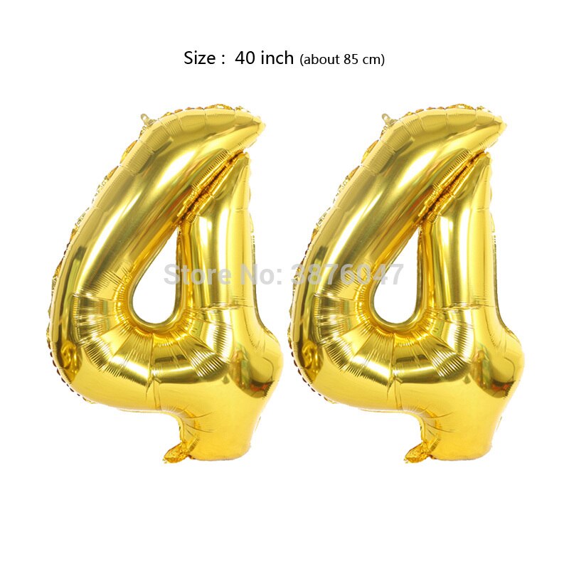40inch 40 41 42 43 44 45 balloon rose gold silver anniversary party decoration 40th 41st 42nd 43rd 44th 45th birthday balloons: Gold-44