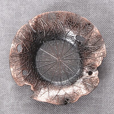 Fuld manuel kobber kop blik jern kobber underkop bronze coasters lotus blad temåtter te te tilbehør: 1