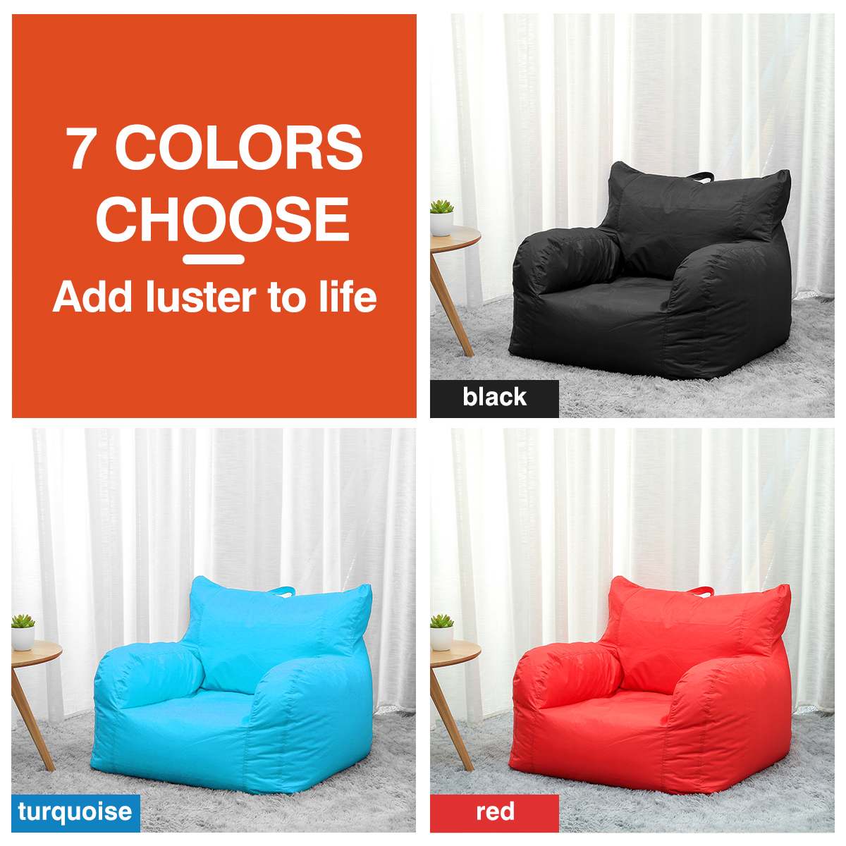 Fundas cómodas para sofás sin relleno, impermeables, 420D, tela Oxford, tumbona, bolsa de asiento, Puff, Tatami