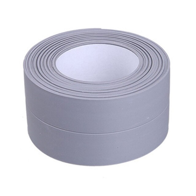 Badrum dusch handfat bad tätning band tejp pvc självhäftande vattentät vägg klistermärke för badrum kök: 3.8cm / Grå