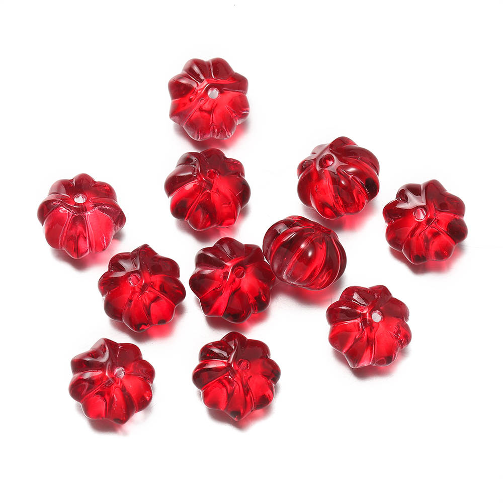 30 unids/pack de cuentas de calabaza de cristal, cuentas espaciadoras sueltas para pulsera, collar, pendientes, llavero, accesorios para hacer joyería hechos a mano DIY: Gris