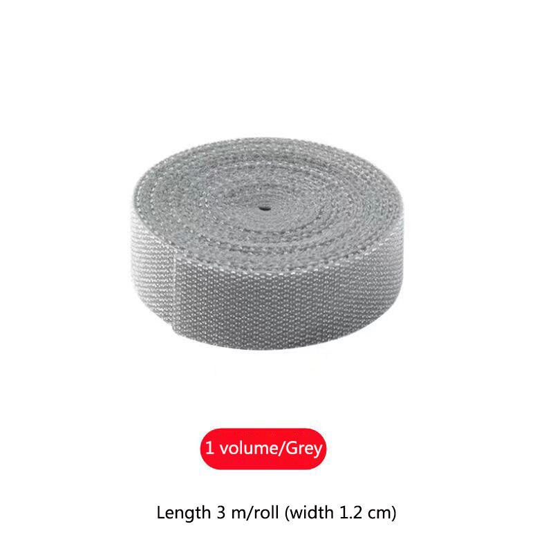 Multi-Functional Velcro Tied Headphone Network Cable Data Cable For Easy Storage Free Cutting Reusable Strong Sticking Force: gray