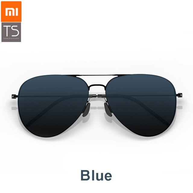 Xiaomi Mijia-gafas de sol polarizadas de nailon, lentes de sol polarizadas a prueba de rayos UV de acero inoxidable, a la: blue