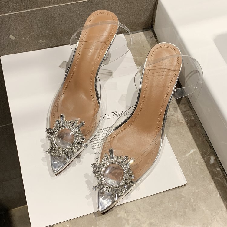 Vrouwen Sexy Pompen Transparante Strass Wees Hoge Hak Schoenen Dames