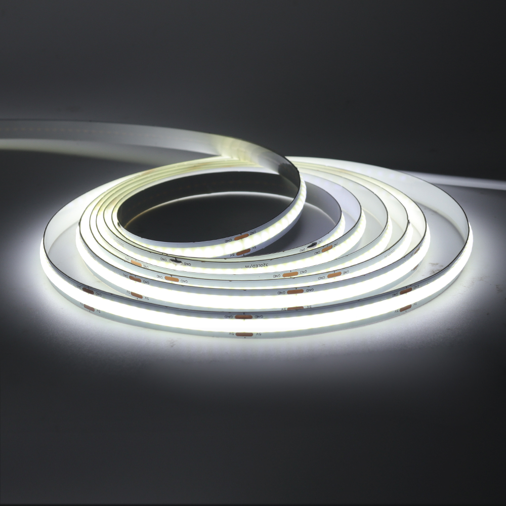 Tira de luces LED COB para iluminación trasera de TV, cinta Flexible de 5V CC, USB, 320LED/M, Blanco/azul hielo/rosa/amarillo/rosa/rojo/verde, lámpara de noche: Blanco / 3 m