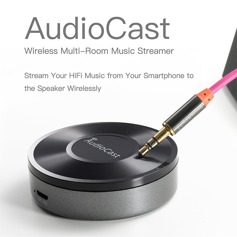 Trådløs musik streamer wifi muisc modtager lyd & musik til højttalersystem multi room streams audiocast  m5 dlna airplay adapter