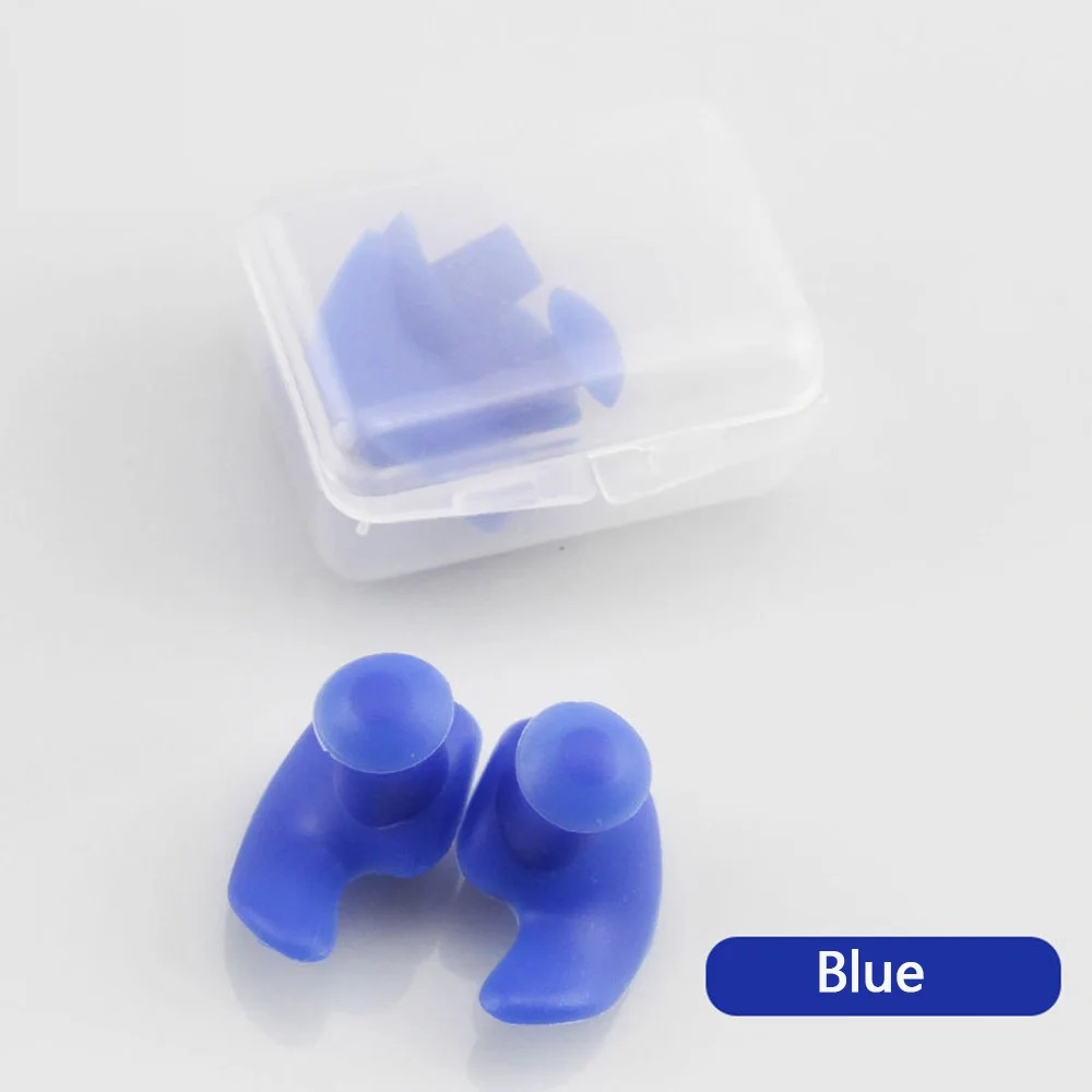 1 paar waterdichte zachte oordopjes siliconen draagbare oordopjes zwemaccessoires zachte draagbare stofdichte oordopjes met duiken: Blauw