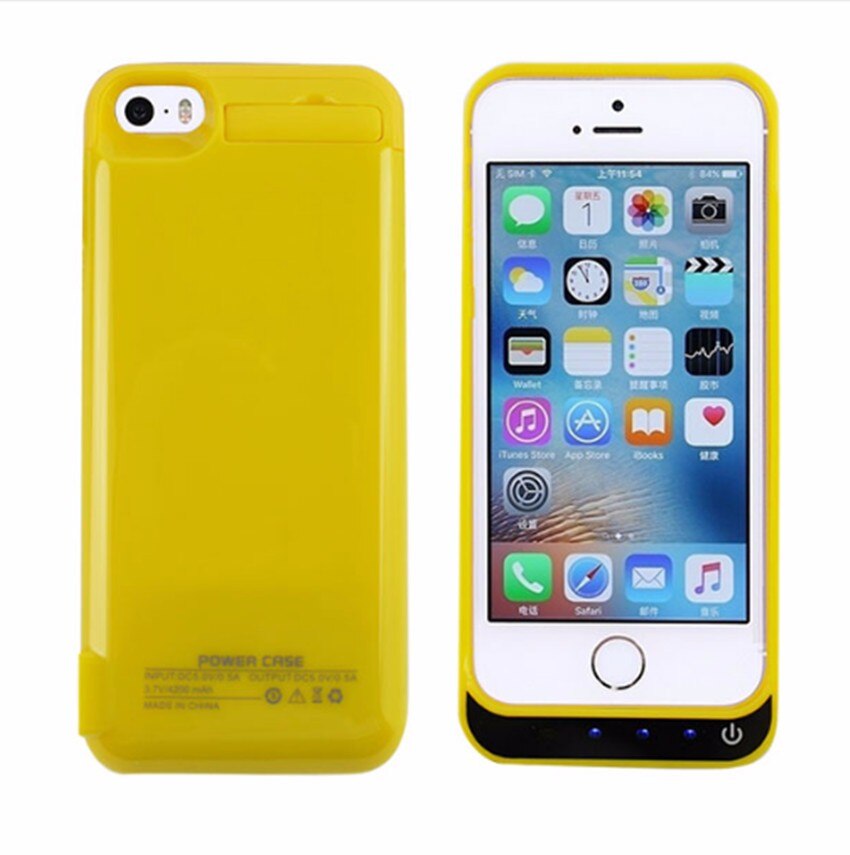 NENG 4200mAh External Backup Battery Charger Case for IPhone 5 5s 5C SE 8 Colours Power Bank Pack Stand Powerbank: 7