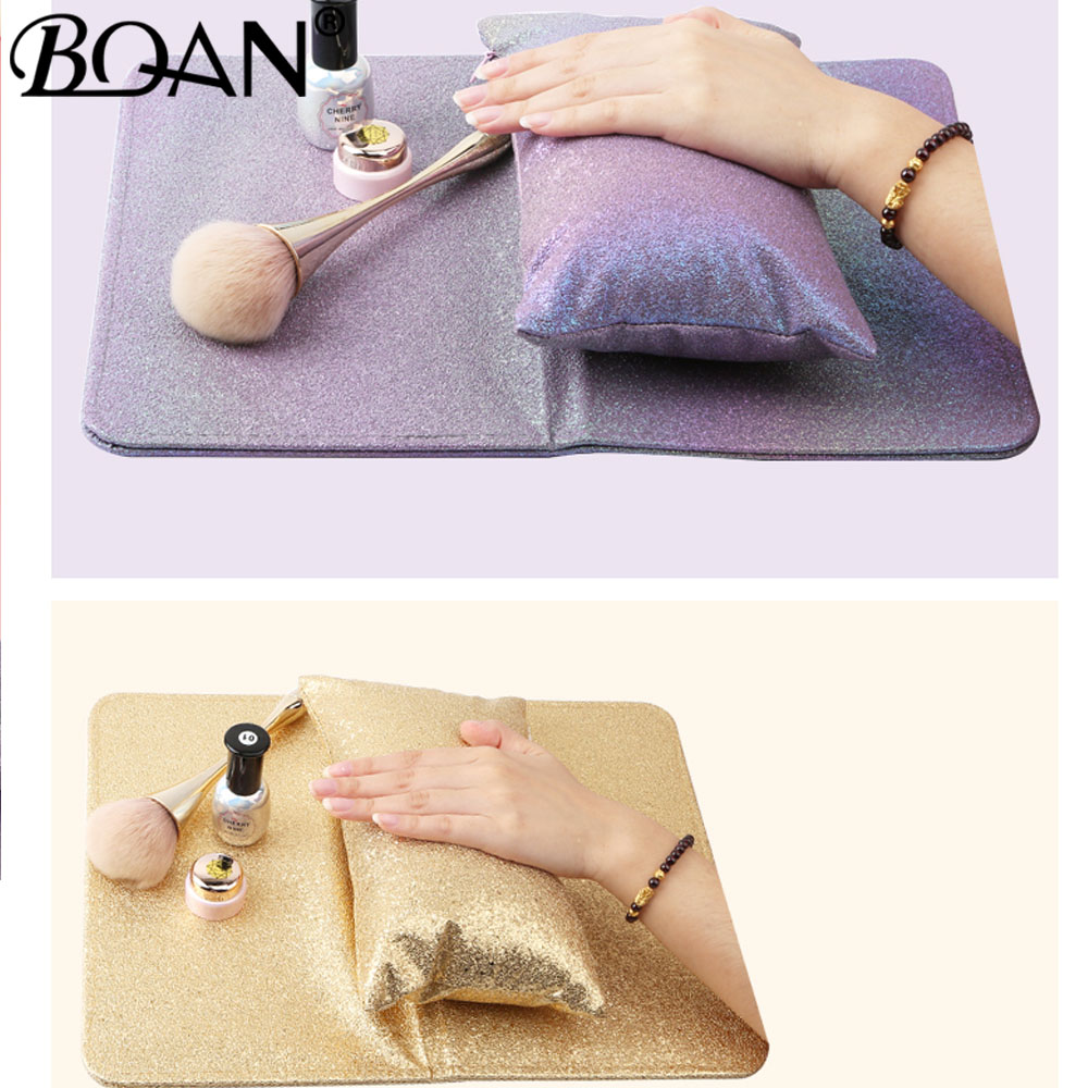 Bqan 6 colos krom blød håndstøtte vaskbar håndpude svamp pudeholder armlæn manicure negleværktøj udstyr med måtte