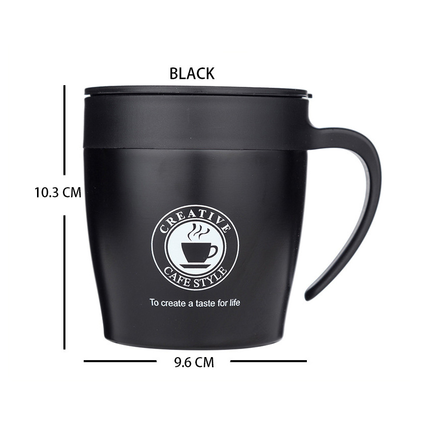 Upors 330ml kaffekopper 304 rustfrie vakuumisolerte termoskopper tumbler reise kaffekrus med lokk og skje