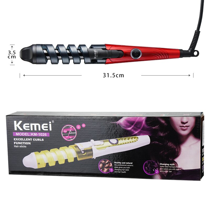 Rizador de pelo eléctrico para mujer, tenacillas en espiral, cerámica, turmalina, herramienta de estilismo DIY, 38D: with box