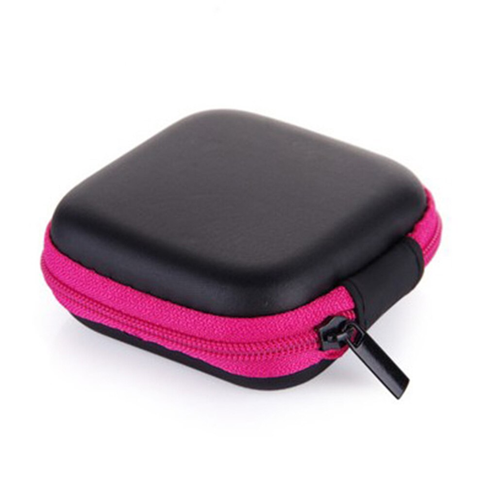 Portable Silicone Coin Purse Mini Round Bag For Earphone SD Cards Cable Cord Wire Storage Key Wallet: Pink