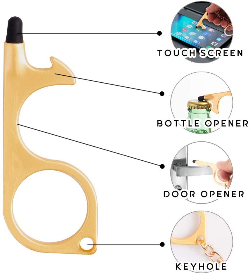 Outil d'ouverture de porte sans contact ouvre-porte mains libres outil de porte-clés sans contact pour poignées bouttonstouchscreen décapsuleur