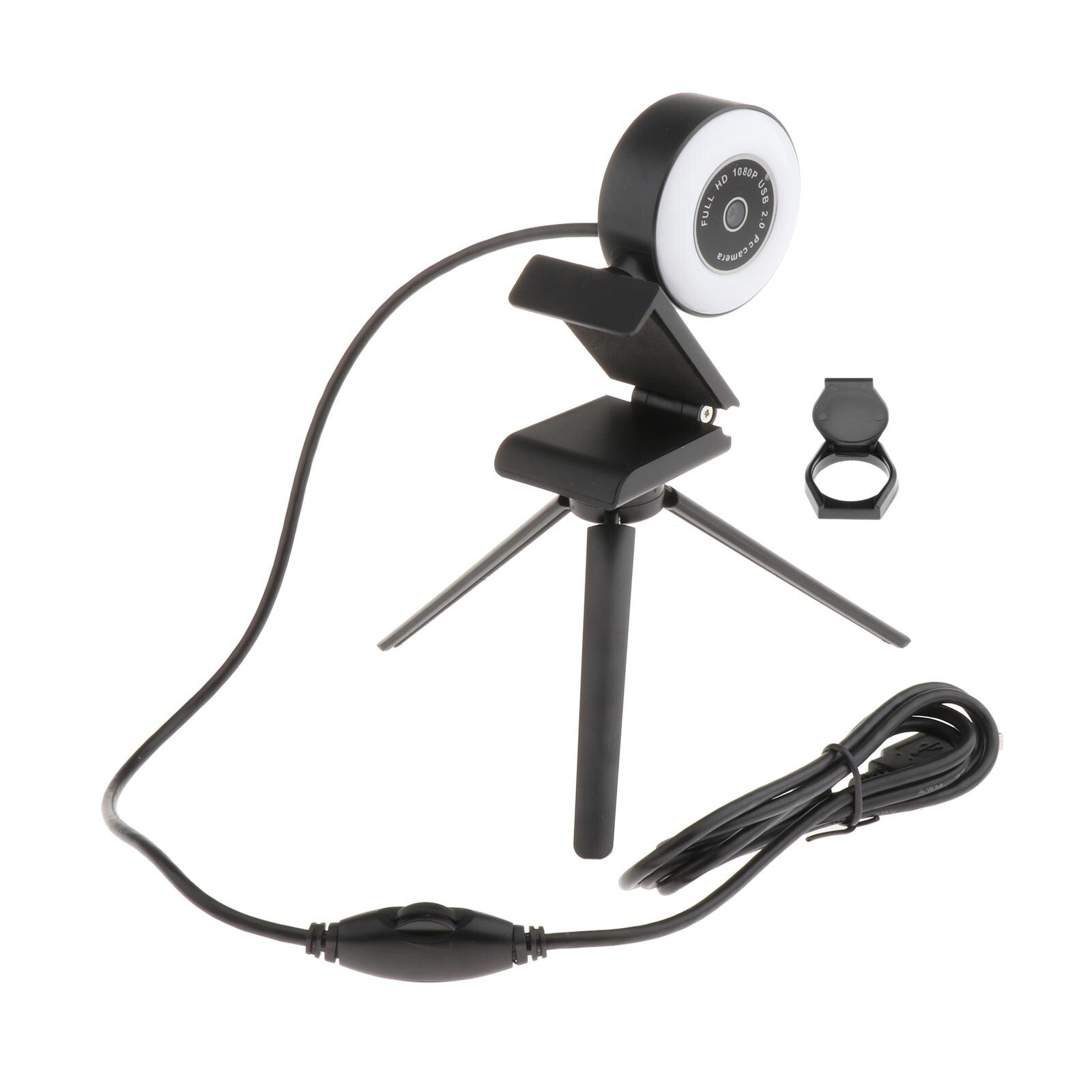 Webcam USB HD 2K/1080P, Autofocus, caméra Facetime avec Microphone et lumière