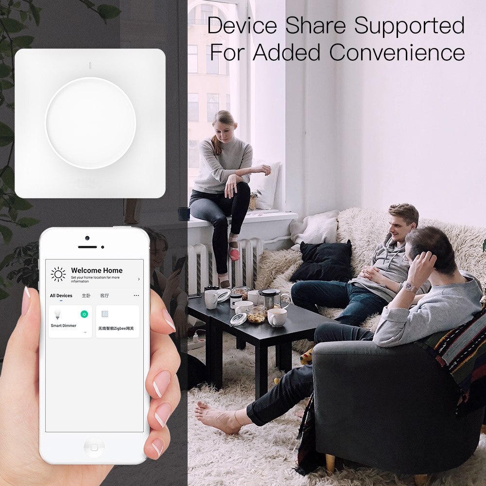 Smart Home EU ZigBee Rotary LED Light Dimmer Switch Smart Life/Tuya APP Remote Control Work With Alexa Google Voice Assistants