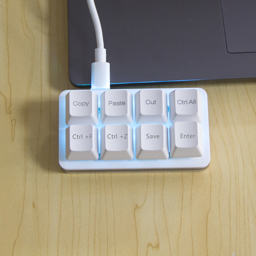 Vial programable teclado de 8 teclas negro blanco teclado oficial Excel teclado retroiluminado RGB juegos mecánicos de intercambio en: Marrón / INTERRUPTOR NEGRO