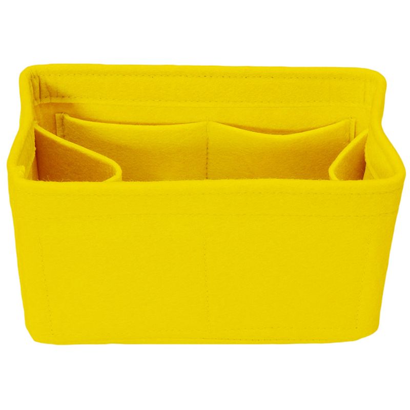 Nowe wielofunkcyjne kobiety filc wkładka torba makijaż torby kosmetyczne podróż wewnętrzna torebka przenośna torebka do przechowywania organizator Tote S/M/L: YELLOW / M