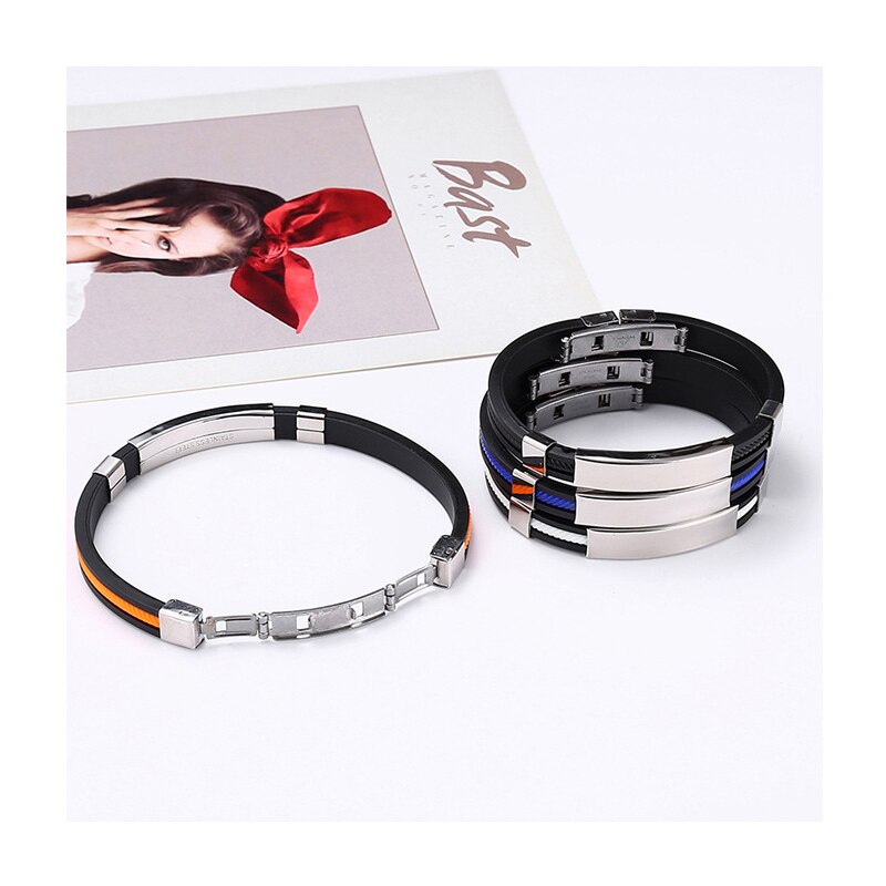 Incisione laser fai-da-te personalizzato codice di scansione codice di scansione bracciale coppia gel di silice uomo donna bracciale acciaio al titanio codice musicale