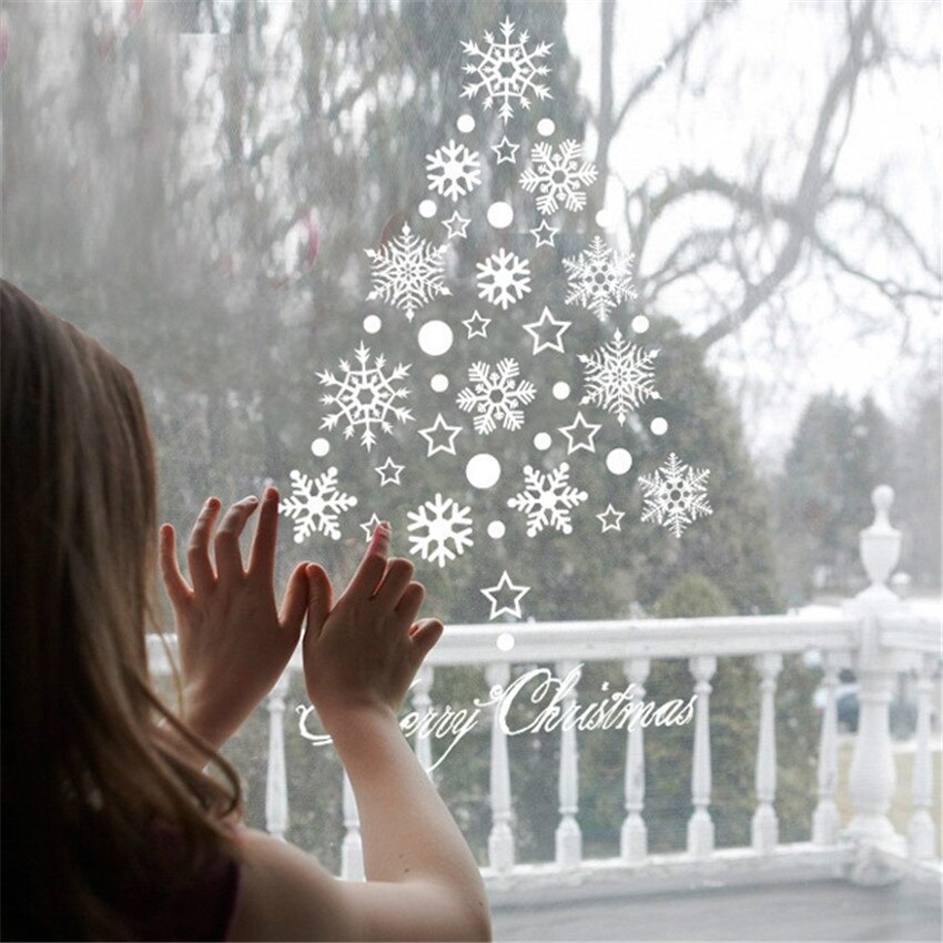 Kerst Raamstickers, AUERVO 9 vellen 216 stuks statische