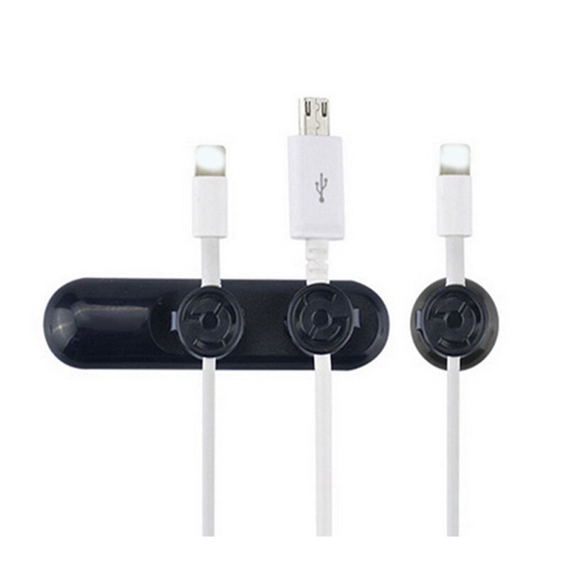 Oppselve magneettinen kaapelikela silikoninen usb-kaapelijärjestäjä johto pöytäteline päivämäärä latauskaapeli siisti pidike: Musta