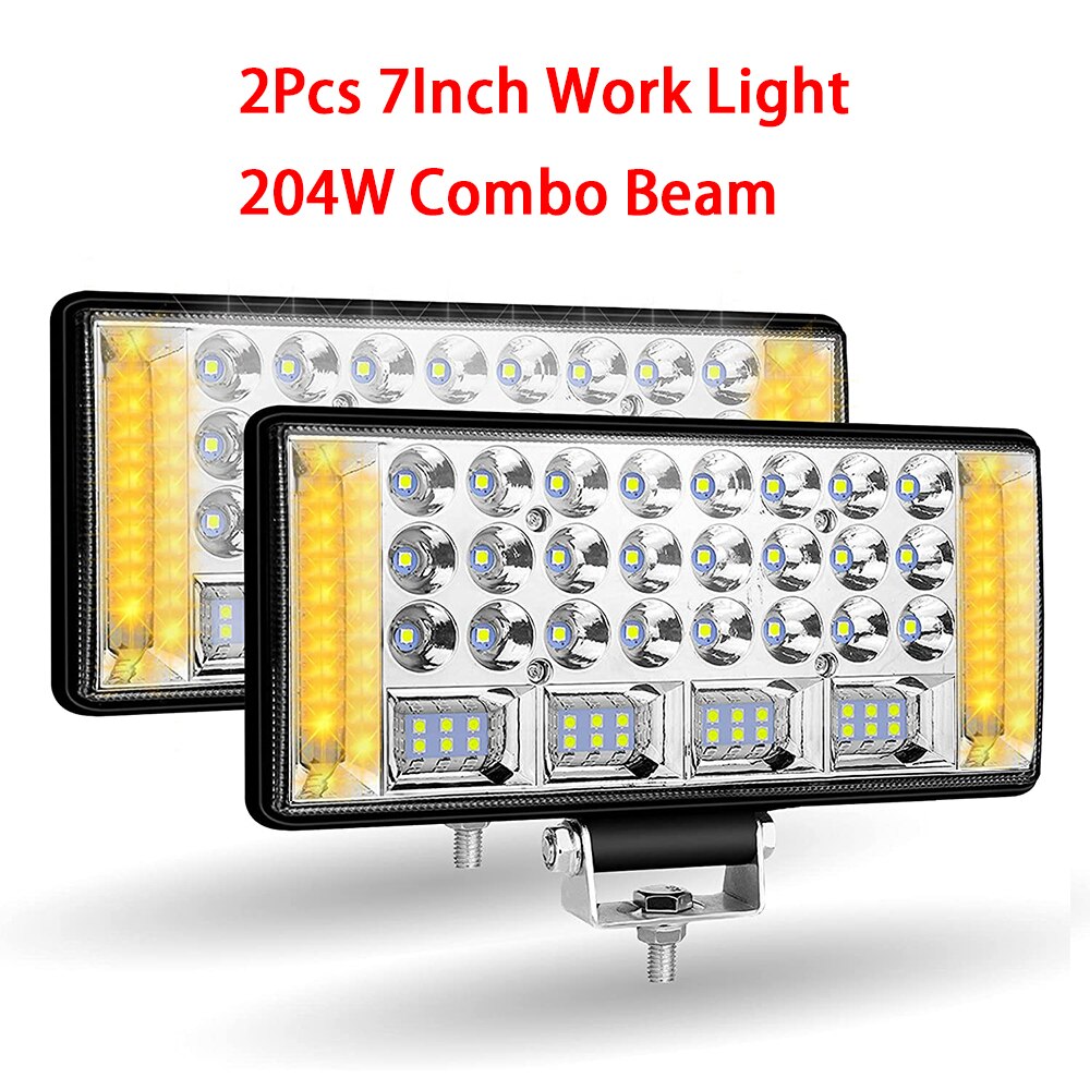 Barra de luz LED de 4 '', 5'', 6'', 7 pulgadas, punto todoterreno, luz de trabajo LED para camión, coche, barco, Tractor, 4x4, faros Atv, 12V, 24V: Naranja