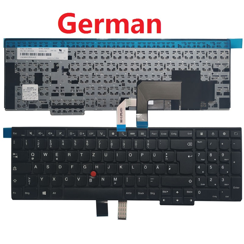 Us/dk/sp/fr/gr laptop tastatur til lenovo thinkpad  e540 e531 t540 w540 w541 t550 w550 l540 l560 t540p t560 p50s l570 no baggrundsbelyst: Tysk
