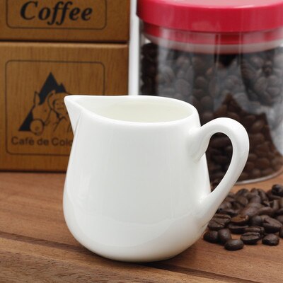 Tarro de cerámica para condimentos, recipiente para crema, taza, vajilla, utensilios de cocina blancos, jarra para azúcar, crema y leche: S