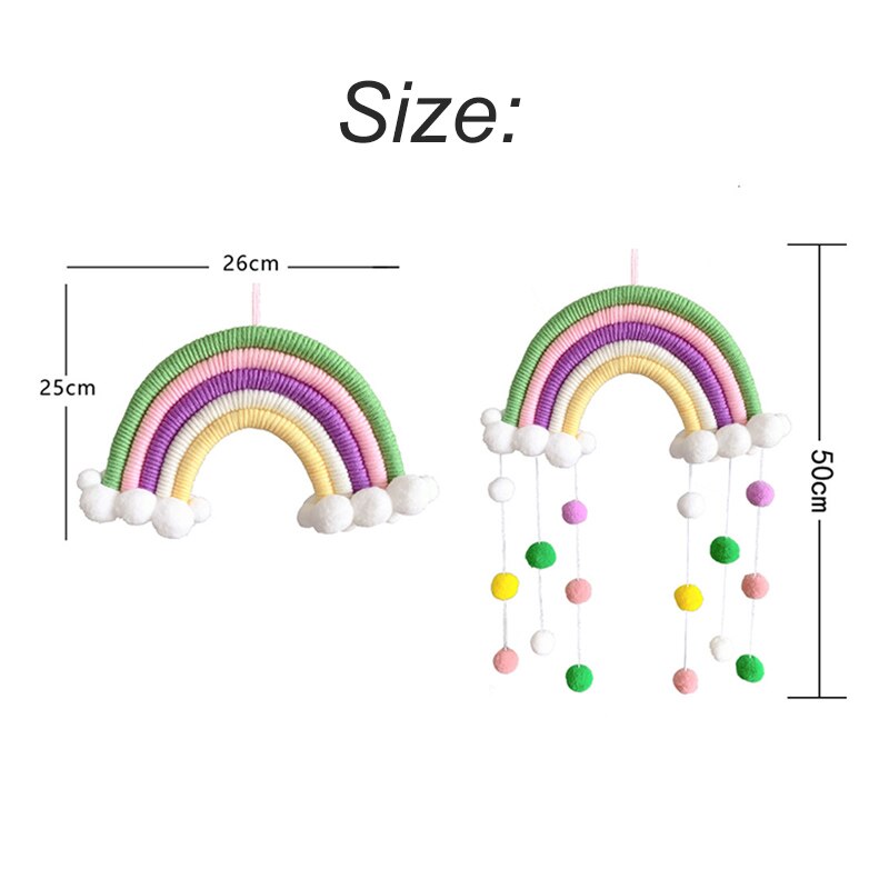 DIY Seil Regenbogen Zauberstab Hängende Dekoration Handarbeit Gewebt Regenbogen Dekoration nordisch Baby Zimmer Zubehör Wohnzimmer Wohnkultur