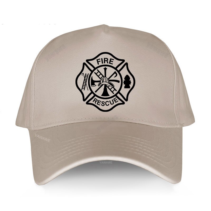 Fire Rescue Firefighter Baseball Caps Adjustable Caps Unisex Cool Fireman Hats: beige