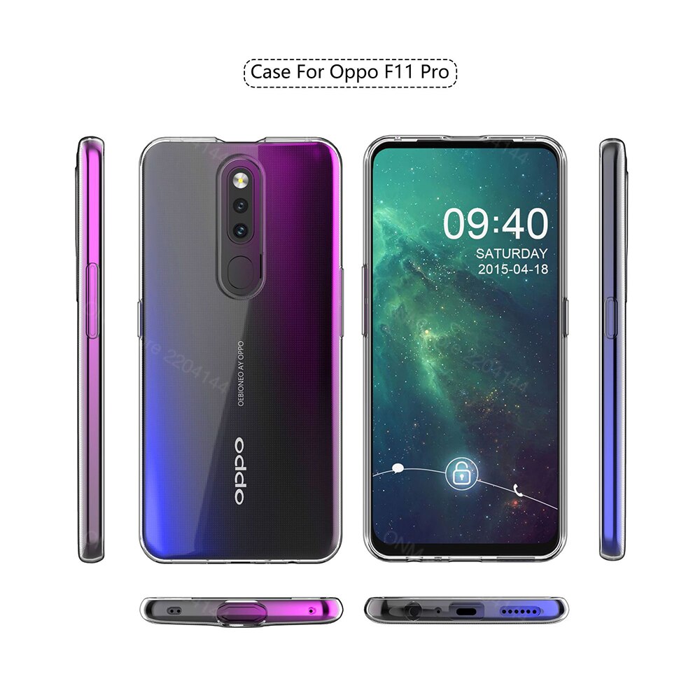 Case Voor Oppo F11 Tpu Silicon Clear Gemonteerd Bumper Soft Case Voor Oppo F11 Pro Transparant Back Cover