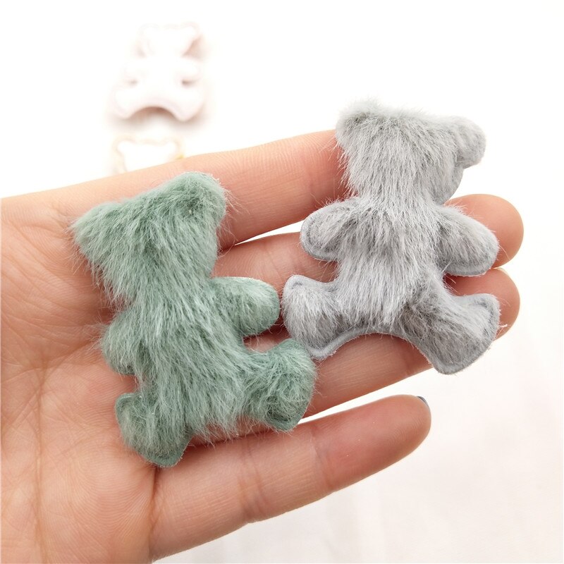 24 Stks/partij 3.5*4.5Cm Soft Furry Patches Beer Pad Applique Voor Ambachten Kleding Hoed Schoenen Decor Diy Hoofddeksels haar Clips Accessoires