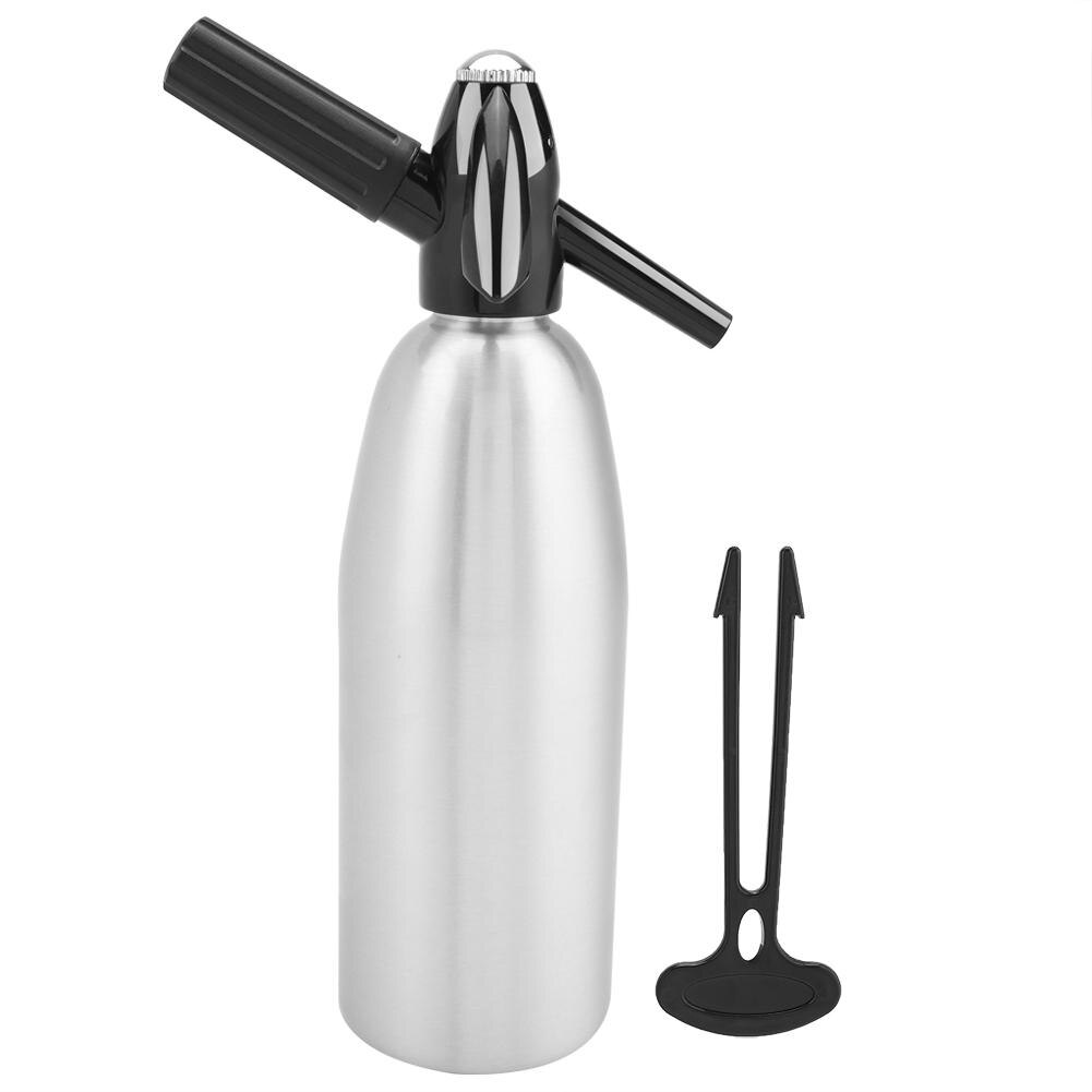 Manuell 1l sodavatten  co2 dispenser vattenbubbla generator kall dryck cocktail soda maskin aluminium bar diy soda maker