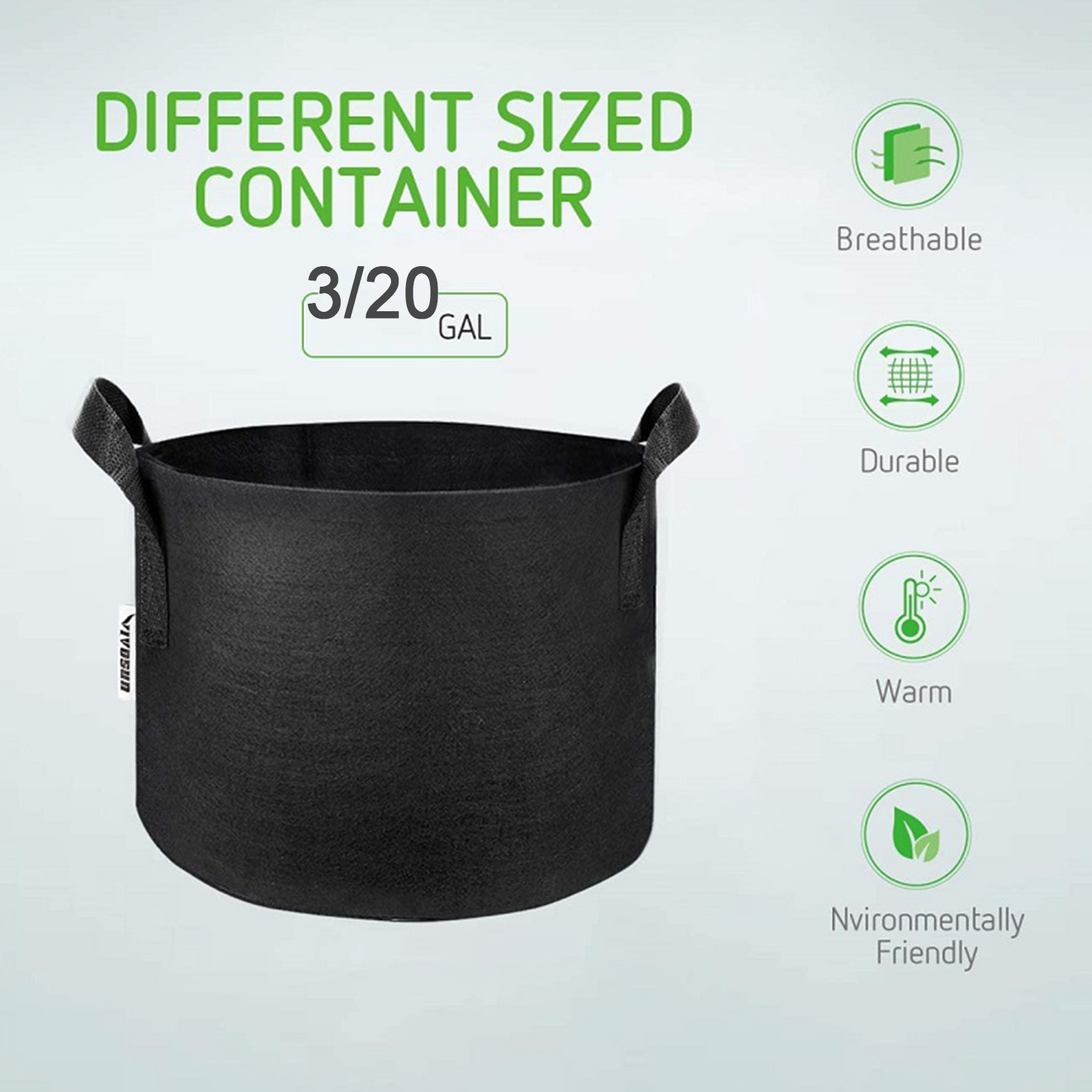 Grow Bags 20/3 Gallon Flower Grow Bags Potato Strawberry Fabric Vegetable Container Garden Home Pots