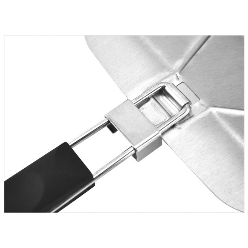 Folding Stainless Steel Pizza Peel 10 inch Pizza Peel, Baguette Transfer Peel Cake Lifter With Pizza cutter Wheel