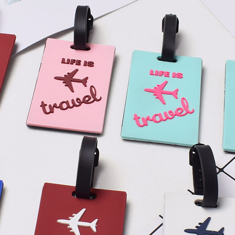 Aircraft Letter Luggage Tag Silica Gel Suitcase ID Address Holder Baggage Boarding Tag Portable Label