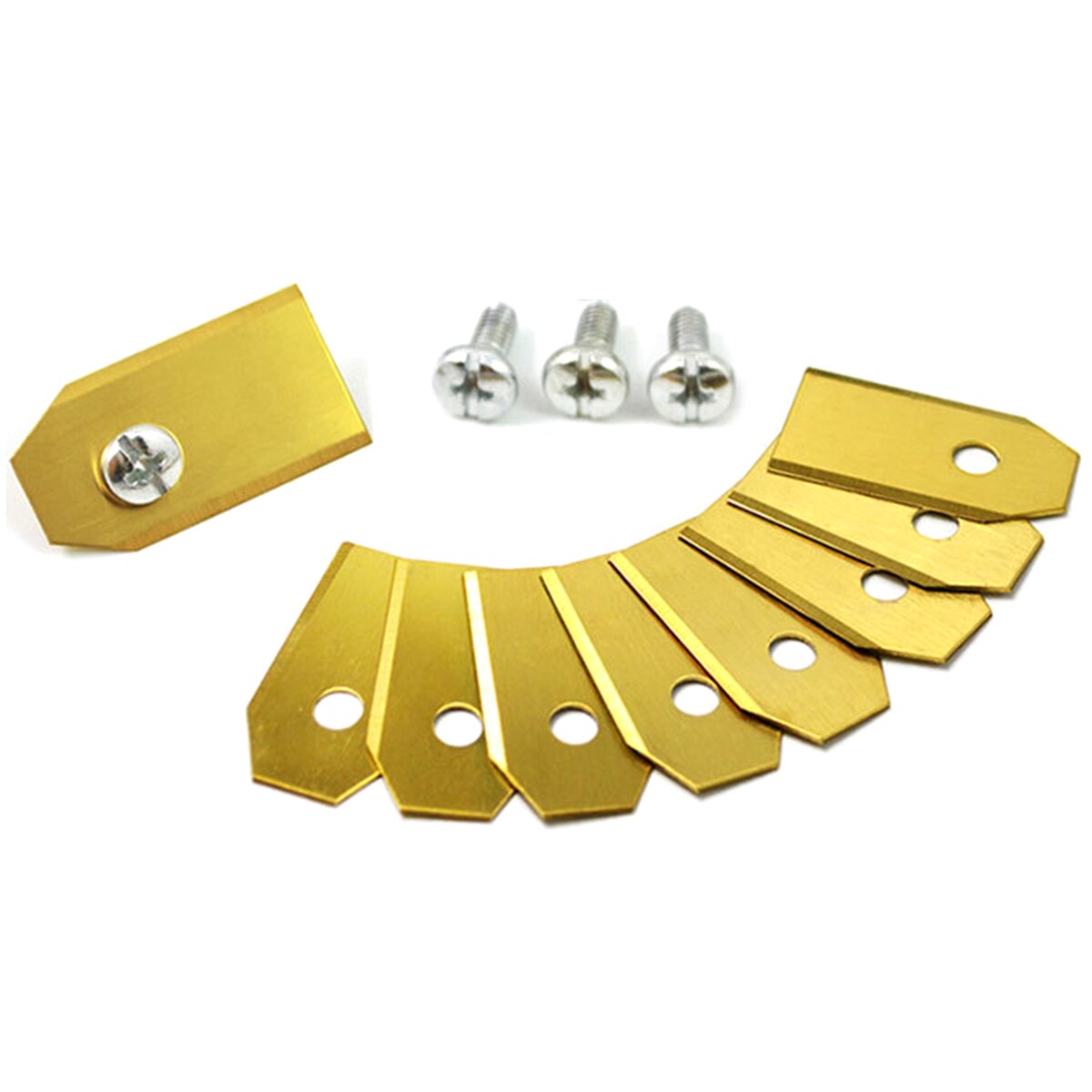 9pcs Stainless Steel Robotic Mower Blades With Screws Compatible For Husqvarna Automower/Gardena Robotic Mower