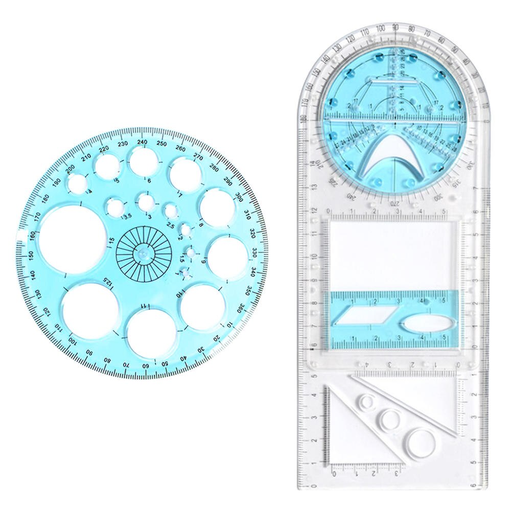 Multifunctional Geometric Ruler Drawing Ruler Drawing Template Measuring Tool Plastic Draft Rulers for School Office Supplies: junior