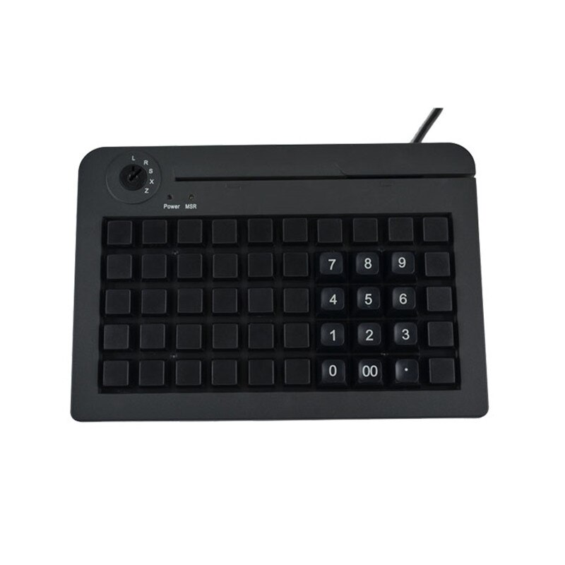 KB50 con 50 interruptores, todas las teclas se pueden programar con 255 caracteres, 6 segmentos, keylock electrónico, teclado POS