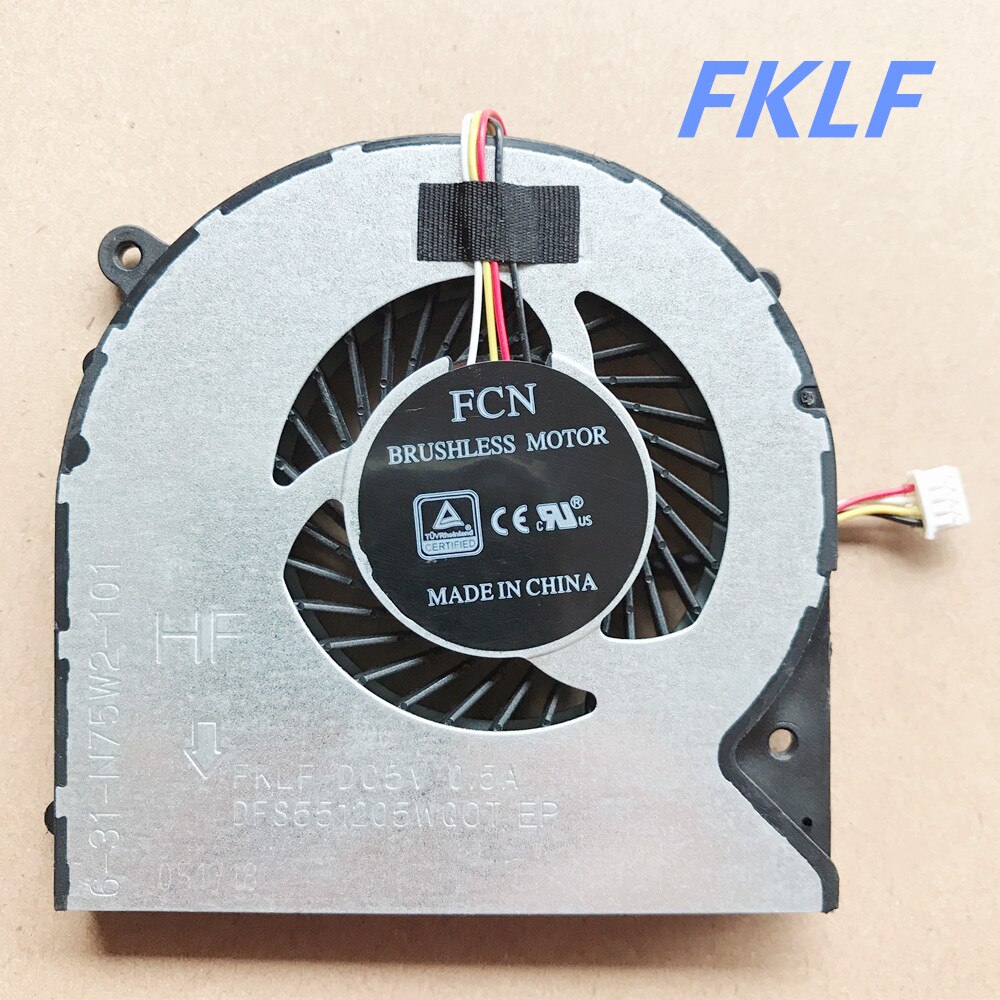 original cpu for FCN 6-31-N75W2-101 Cooler Fan DFS501105FROT DFS551205WQOT FKMF FKLF 6-31-N85J2-100 Cooling Fan 4PIN