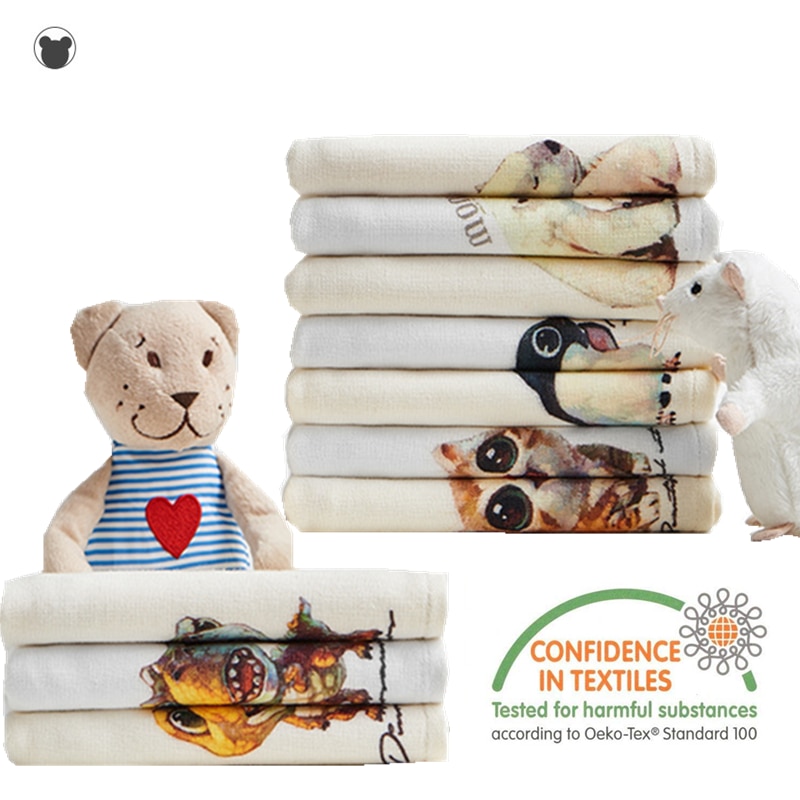 Vauvan pyyhe puhdasta puuvillaa lasten kasvopyyhkeet pehmeä lasten nenäliina koukulla kylpypyyhe vastasyntyneille vauvoille 25*50cm valkoista