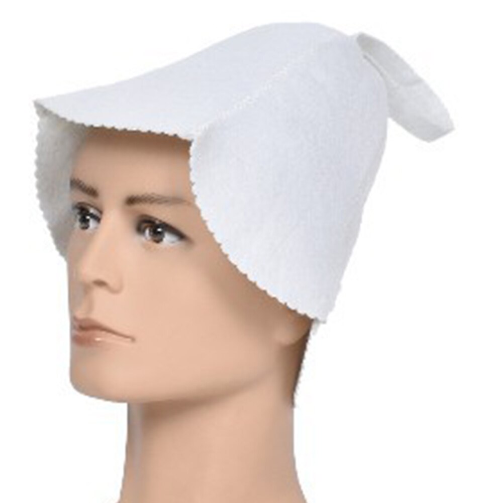 Gorro de baño para adulto, de talla libre, con absorción de agua, para Sauna, sombrero de Hotel, accesorios para casa de baño, de protección para la cabeza, de fieltro: Blanco