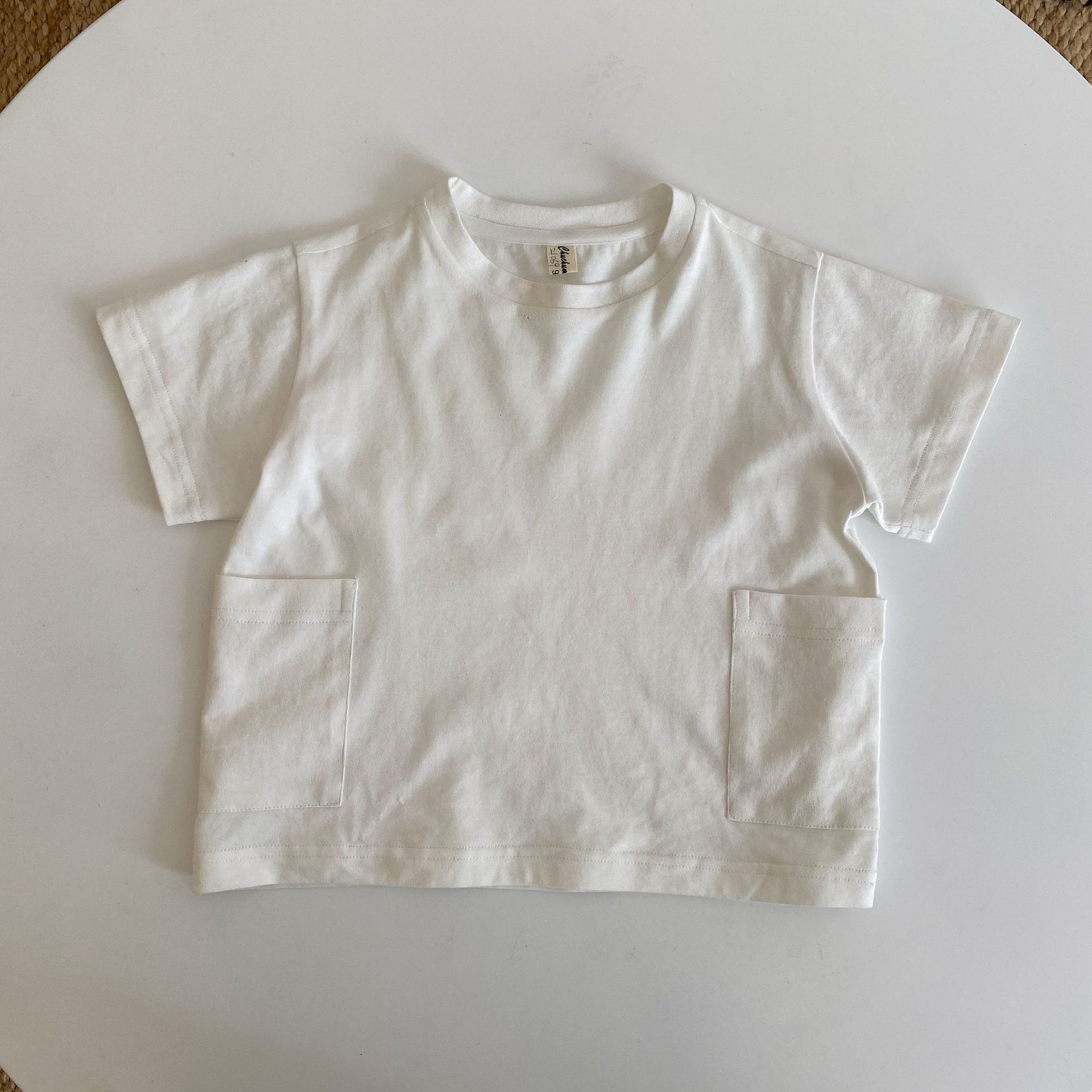 T-shirt à manches courtes pour garçons et filles, couleur unie, 2-6T, été: 1 / 2T